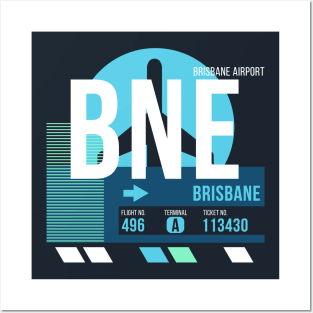 Brisbane (BNE) Airport Code Baggage Tag Posters and Art